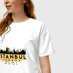 Футболка оверсайз женская Стамбул - Турция, цвет: белый — фото 2