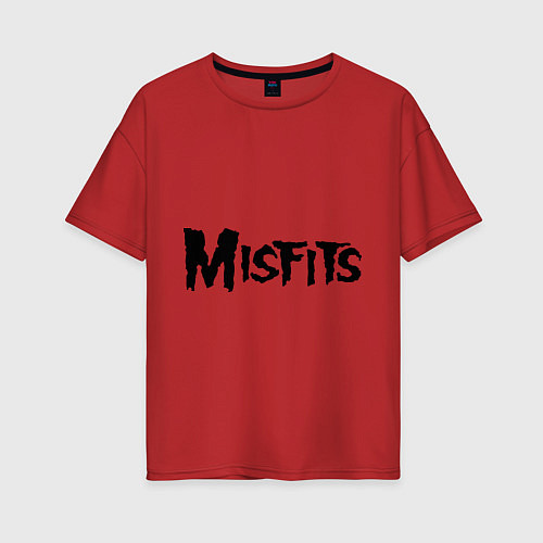 Женская футболка оверсайз Misfits logo / Красный – фото 1