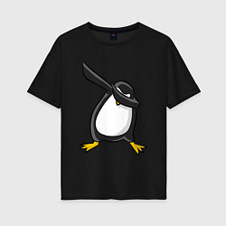 Футболка оверсайз женская DAB Pinguin, цвет: черный