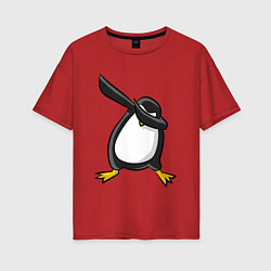 Футболка оверсайз женская DAB Pinguin, цвет: красный