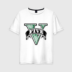 Футболка оверсайз женская GTA V: Logo, цвет: белый