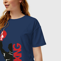 Футболка оверсайз женская Boxing, цвет: тёмно-синий — фото 2