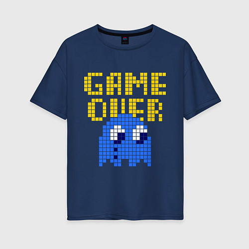 Женская футболка оверсайз Pac-Man: Game over / Тёмно-синий – фото 1