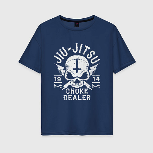 Женская футболка оверсайз Jiu Jitsu / Тёмно-синий – фото 1