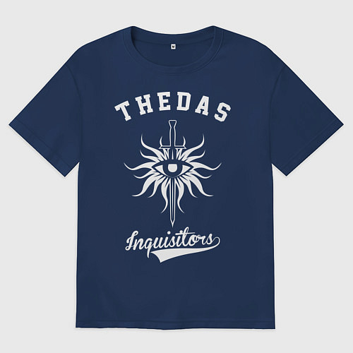 Женская футболка оверсайз Dragon Age: Thedas / Тёмно-синий – фото 1