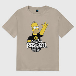 Футболка оверсайз женская Rock n Roll, цвет: миндальный