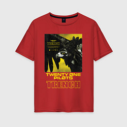 Футболка оверсайз женская TOP: TRENCH, цвет: красный