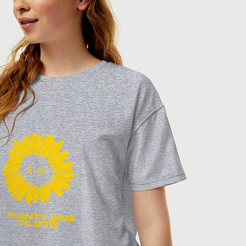 Женская футболка оверсайз 21 Pilots: Sunflower / Меланж – фото 3