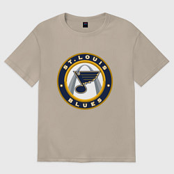 Футболка оверсайз женская St Louis Blues, цвет: миндальный