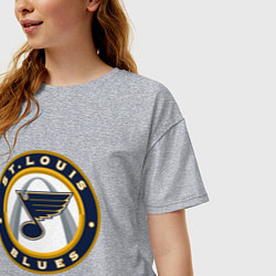 Футболка оверсайз женская St Louis Blues, цвет: меланж — фото 2