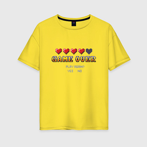 Женская футболка оверсайз Game over pixels / Желтый – фото 1
