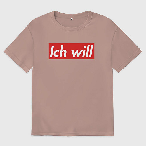 Женская футболка оверсайз Ich will / Пыльно-розовый – фото 1