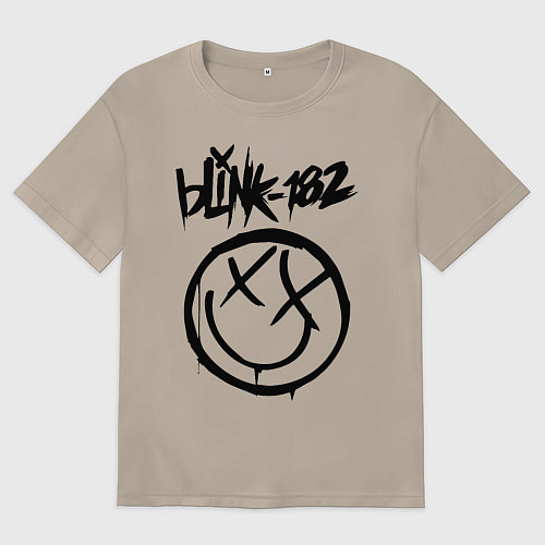 Женская футболка оверсайз BLINK-182 / Миндальный – фото 1