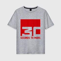 Футболка оверсайз женская 30 seconds to mars, цвет: меланж