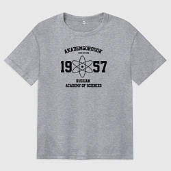 Футболка оверсайз женская Новосибирск, Академгородок, цвет: меланж