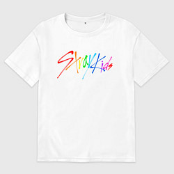 Футболка оверсайз женская STRAY KIDS АВТОГРАФЫ, цвет: белый