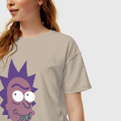 Футболка оверсайз женская Wubba lubba dub dub, цвет: миндальный — фото 2