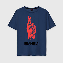 Футболка оверсайз женская Eminem Hand, цвет: тёмно-синий