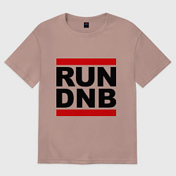 Футболка оверсайз женская RUN DNB, цвет: пыльно-розовый