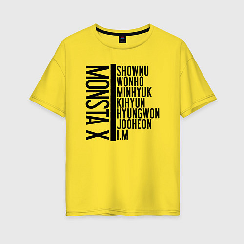 Женская футболка оверсайз MONSTA X / Желтый – фото 1