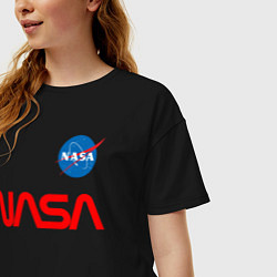 Футболка оверсайз женская Nasa mania, цвет: черный — фото 2