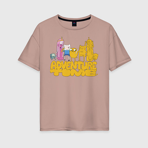 Женская футболка оверсайз Adventure time / Пыльно-розовый – фото 1