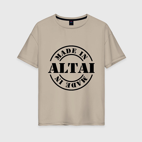 Женская футболка оверсайз Made in Altai / Миндальный – фото 1