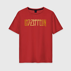 Футболка оверсайз женская Led Zeppelin, цвет: красный