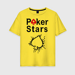 Футболка оверсайз женская Poker Stars, цвет: желтый