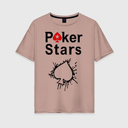 Футболка оверсайз женская Poker Stars, цвет: пыльно-розовый