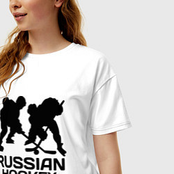 Футболка оверсайз женская Russian hockey stars, цвет: белый — фото 2