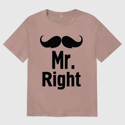 Женская футболка оверсайз Мистер прав (парная) / Пыльно-розовый – фото 1