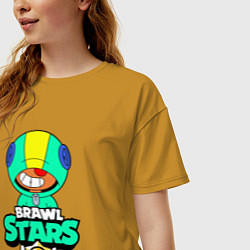 Футболка оверсайз женская Brawl Stars LEON, цвет: горчичный — фото 2