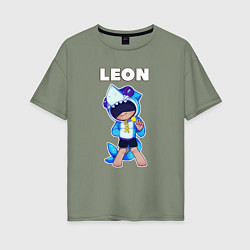 Женская футболка оверсайз Brawl Stars LEON