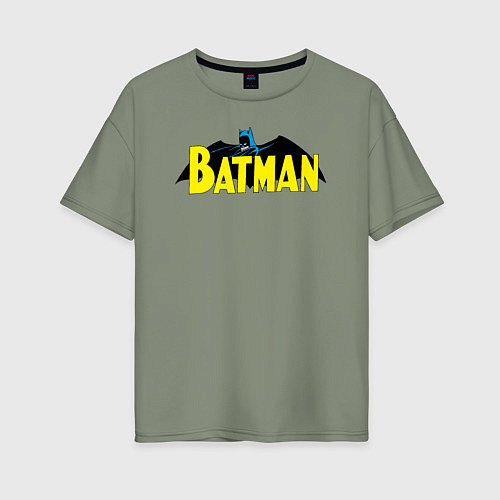 Женская футболка оверсайз Batman logo / Авокадо – фото 1