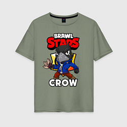 Футболка оверсайз женская BRAWL STARS CROW, цвет: авокадо