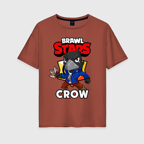 Женская футболка оверсайз BRAWL STARS CROW / Кирпичный – фото 1