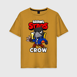Футболка оверсайз женская BRAWL STARS CROW, цвет: горчичный