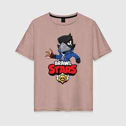 Женская футболка оверсайз BRAWL STARS CROW