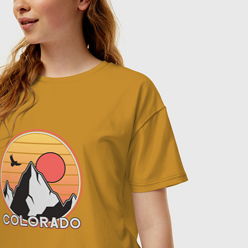 Женская футболка оверсайз Колорадо / Горчичный – фото 3