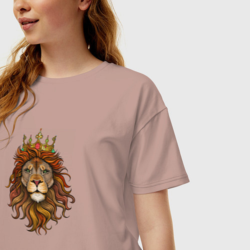 Женская футболка оверсайз Король Лев / Пыльно-розовый – фото 3
