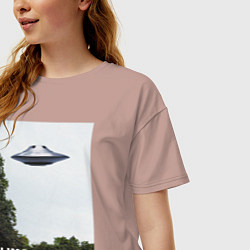 Футболка оверсайз женская I WANT TO BELIEVE, цвет: пыльно-розовый — фото 2