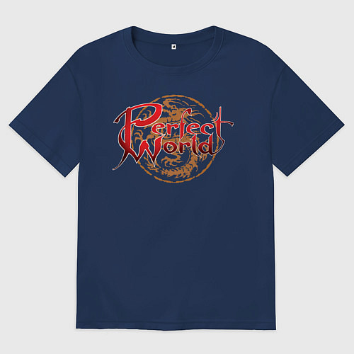 Женская футболка оверсайз Perfect World / Тёмно-синий – фото 1