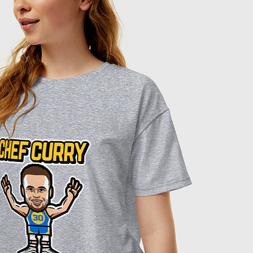 Женская футболка оверсайз Chef Curry / Меланж – фото 3