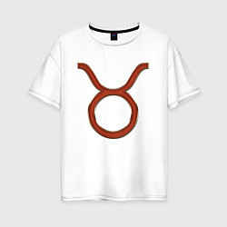 Футболка оверсайз женская Телец Taurus, цвет: белый