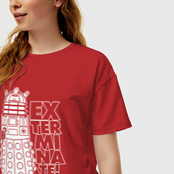Футболка оверсайз женская Доктор Кто, Далеки, цвет: красный — фото 2