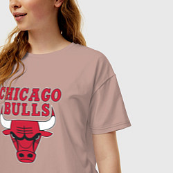 Футболка оверсайз женская CHICAGO BULLS, цвет: пыльно-розовый — фото 2