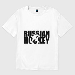 Футболка оверсайз женская Russian Hockey, цвет: белый