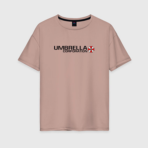 Женская футболка оверсайз UMBRELLA CORP / Пыльно-розовый – фото 1