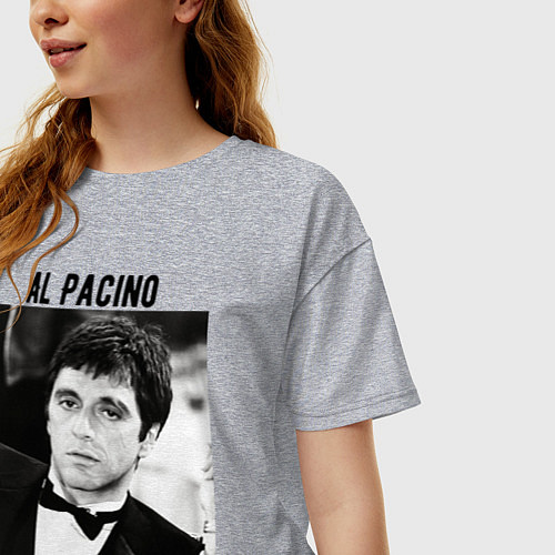 Женская футболка оверсайз Аль Пачино / Меланж – фото 3